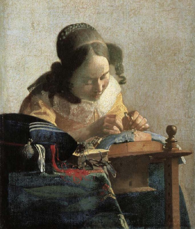 Johannes Vermeer Lace embroidery woman china oil painting image
